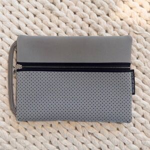 State of Escape Gray Perforated Clutch
